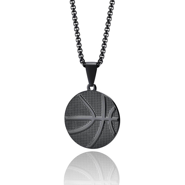 Aspinwall Black Basketball Pendant Necklace for Men – Sporty & Stylish