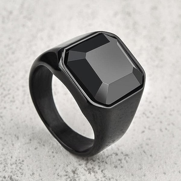 Aspinwall Black Square Signet Ring for Men – Bold & Stylish - Image 3