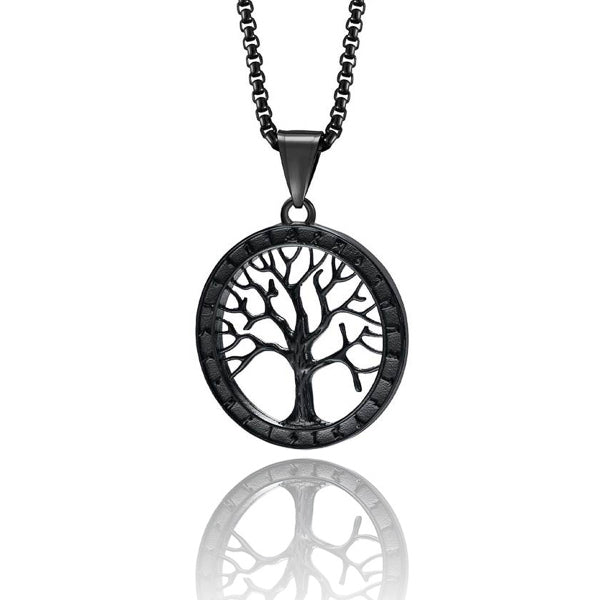 Aspinwall Black Tree of Life Pendant Necklace for Men – Elegant & Meaningful