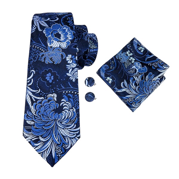 Aspinwall Blue Floral Silk Necktie for Men – Stylish & Elegant - Image 3