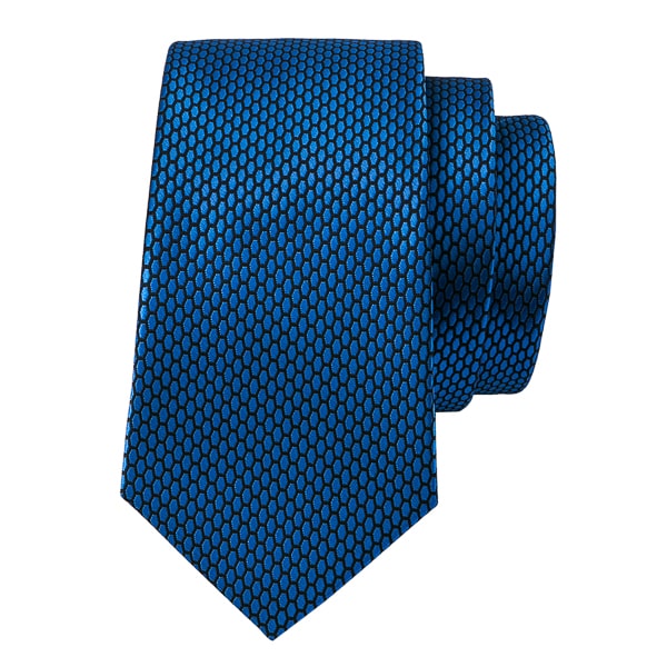 Aspinwall Blue Hexagon Pattern Silk Necktie for Men