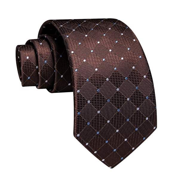 Aspinwall Brown Polka Dot Silk Tie for Men – Designer & Stylish