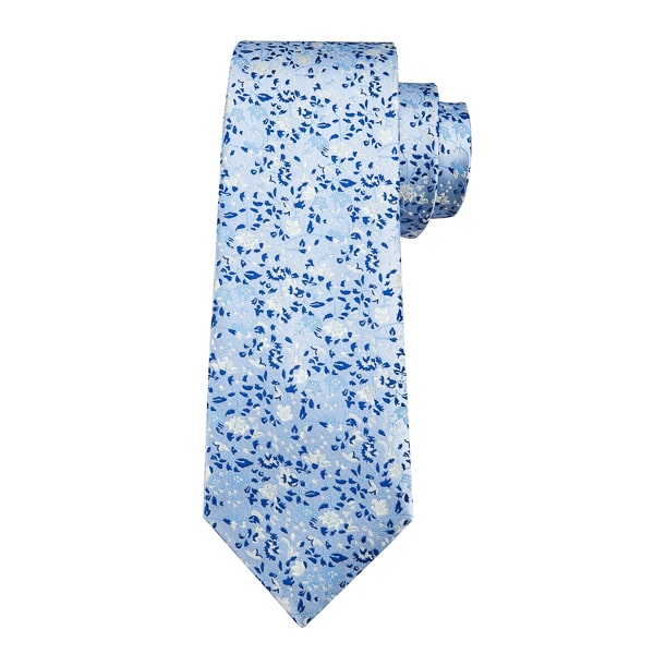 Aspinwall Light Blue Floral Silk Necktie for Men – Elegant & Timeless