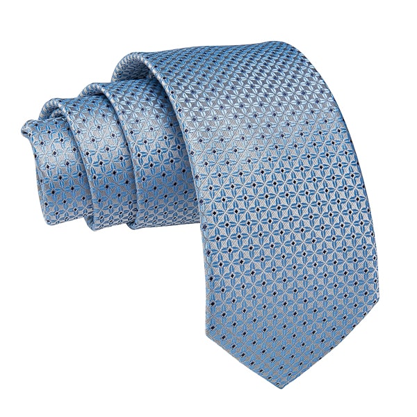 Aspinwall Light Blue & Silver Floral Dot Silk Tie for Men – Elegant & Stylish