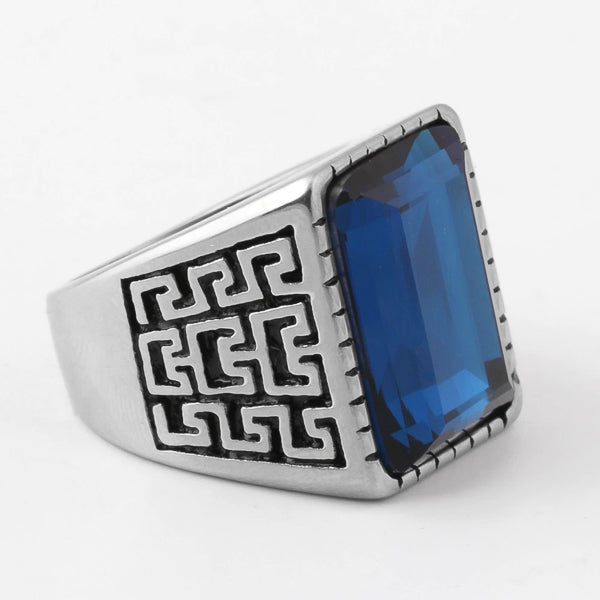 Aspinwall Large Blue Stone Ring for Men – Bold & Elegant - Image 3