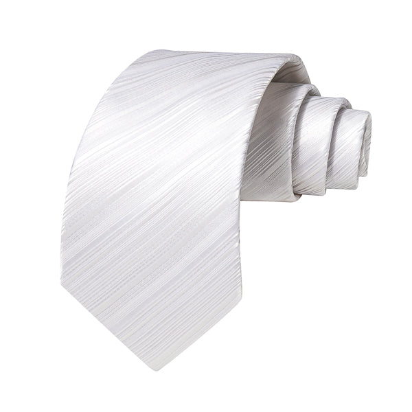 Aspinwall Pure White Striped Silk Tie for Men – Elegant & Timeless